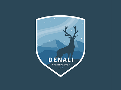 Denali National Park animal denali design logo national night park stars