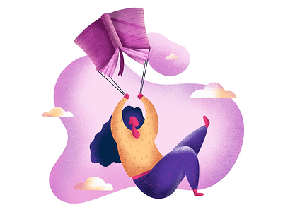 The Flight book characterdesign color dream flight girl illustration imagination purple sky