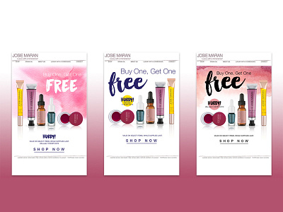 Josie Maran Cosmetics banner ad cosmetics design digital marketing web