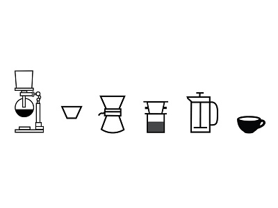 Coffee Icons black and white coffee iconography icons infographic minimal modern simple