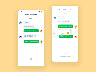 Chatty - Chat Translation app appdesign chat design flat language learn message product design transition ui uidesign user experience user interface userinterface ux uxdesign