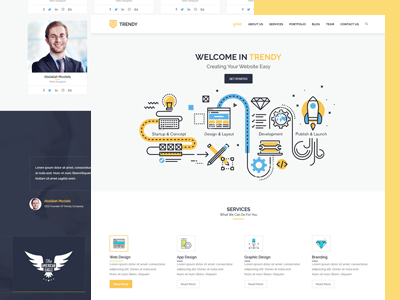 Trendy - MultiPage Corporate PSD Template