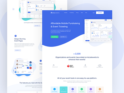 Accelevents - Home UI auction dashboard design flat fundraising graphicdesign ilustration landing landing page design product design ticketing typography ui uidesign ux uxdesign web webapp webdesign website