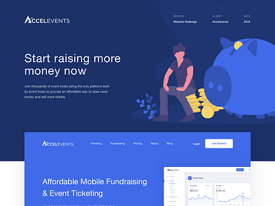 Accelevents - Website UI/UX Redesign auction dashboard design flat fundraising graphicdesign ilustration landing landing page design product design ticketing typography ui uidesign ux uxdesign web webapp webdesign website