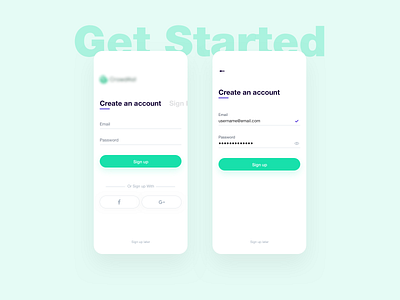 Aid App - Create an Account account aid app appdesign cases create design getstarted mobile design mobile ui signin signup ui uidesign user experience userinterface ux uxdesign