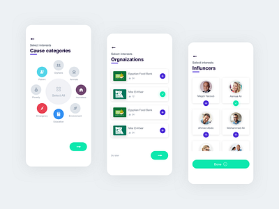 Aid App - Customize your profile aid app cases customize design help influencer mobile app mobile ui onboarding organization profile ui uidesign user experience user interface design userinterface ux uxdesign walkthrough