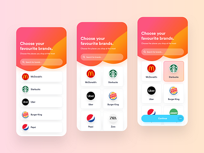 Echo - Choose your brand app appdesign appui brand branding coupon design icon mobile app product design store ui uidesign user experience userinterface ux uxdesign