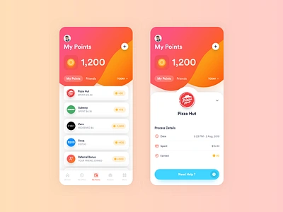 Echo - My Points app appdesign coupon design flat illustration points product design redeem ui uidesign uidesigns userinterface ux uxdesign