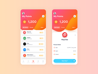 Echo - My Points app appdesign coupon design flat illustration points product design redeem ui uidesign uidesigns userinterface ux uxdesign
