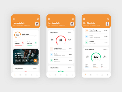 Fitness App - Daily tracker app appdesign daily ui design fitness flat gym interaction ios nutrition product design status ui uidesign userinterface ux uxdesign workout workout tracker