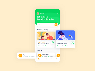 Chatty - Home app app design appdesign chat course design flat home icon learn mobile app product design ui uidesign user experience user interface userinterface ux uxdesign
