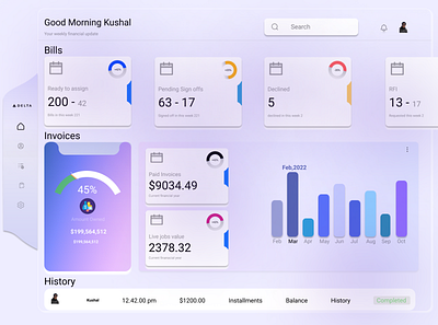 Financial Invoice dashboard design financial invoice invoice landing page ui