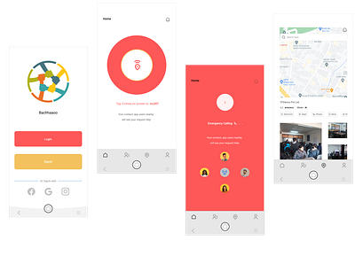 Safety App fullappdesign mobiledesign safetyapp ui