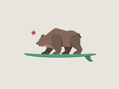 Surf Bear bear california flat surf surfing