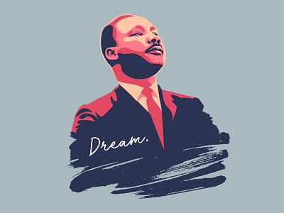 Happy MLK Day illustration portrait vector