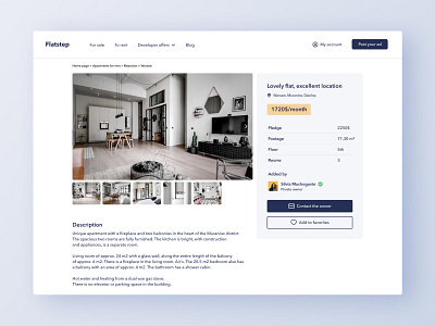 Flatstep Apartment Overview figma interface minimalist real estate ui ux web webapp website