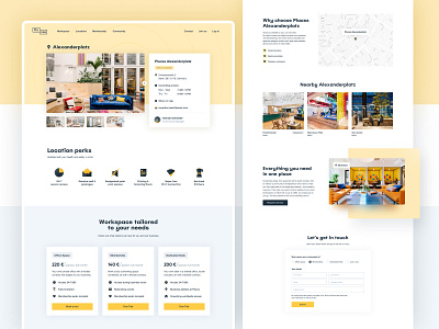 Places – Coworking Location contact coworking design icons interface map minimalist pricing ui ux website