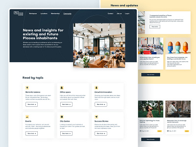 Places – Blog blog categories coworking design hero icons interface minimalist ui ux website