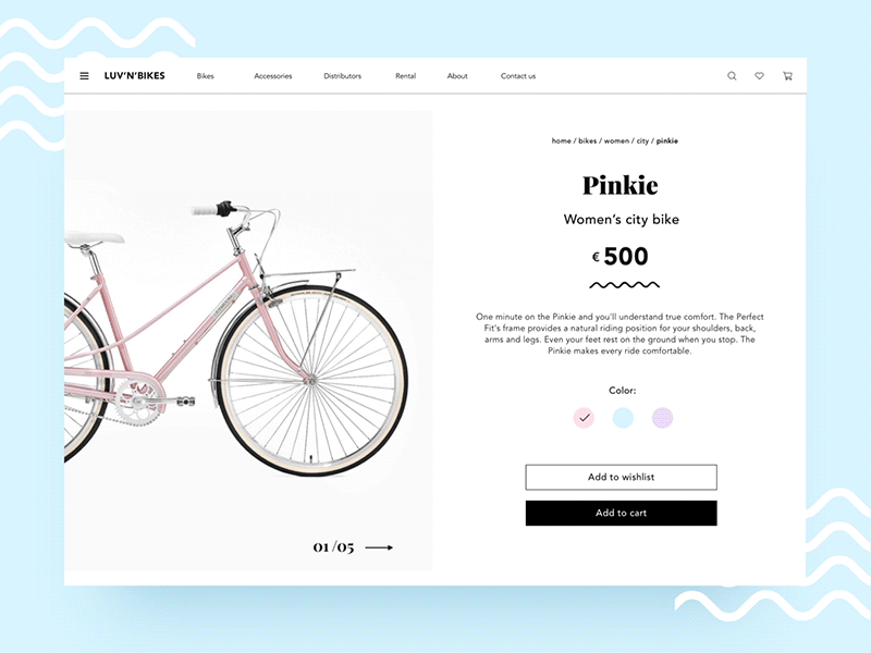 Luv'n'bikes animation design ecommerce interaction motion shop ui ux web