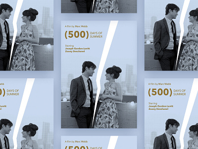"500 days of summer" movie poster design dtp flat graphic design movie pastel poster print retro