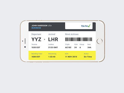 DailyUI Day024 024 app boarding pass dailyui day024 flying mobile travel