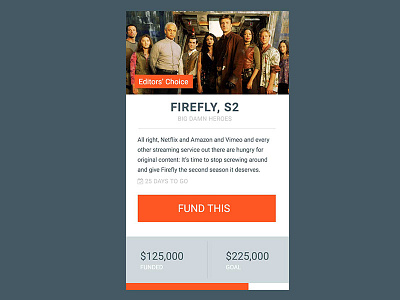 DailyUI Day032 031 campaign crowdsource dailyui day031 firefly fund fundraising scifi tv ui