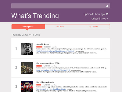 DailyUI Day069 069 dailyui day069 results search social trend trending ui