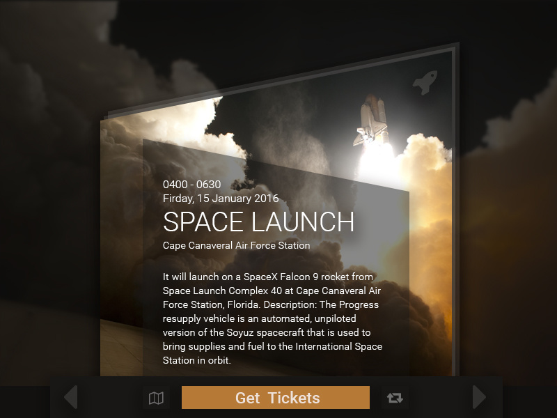 DailyUI Day070 final frontier ticket posting event shuttle liftoff launch space 070 day070 ui dailyui