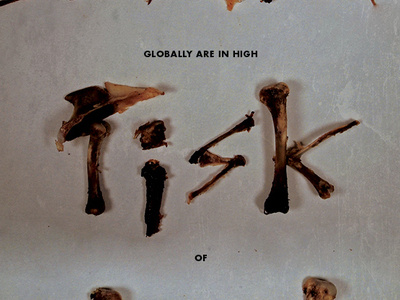 Species Risk Extinction ad bones call to action typography