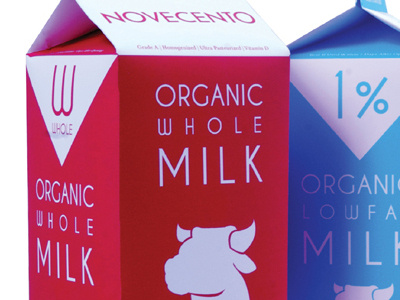 NOVECENTO: milk graphic design milk packaging vector