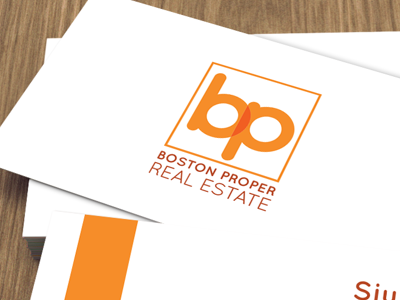 Boston Proper Real Estate branding icon identity logo orange real estate