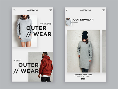 Fashion & Clothing App 012 app card clothing daily fashion minimal product ui ux