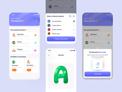 Early Words - UI Redesign | Language Learning Apps for Kids app design graphic design ui ui ux ux