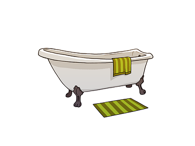 Bath bath furniture illustration lineart