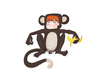 Happy New Year 2016 banana illustration monkey new year