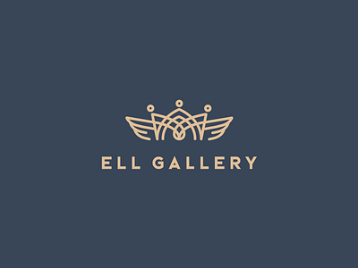 Ell Gallery brand brandidentity branding crown font girl gold logo logotype studio women