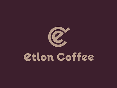 Etlon Coffee brand coffee cup letter e logo logotype
