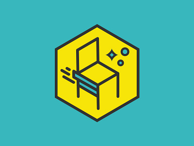 Super Chair badge chair furniture hexagon icon illustration line logo polygon vector
