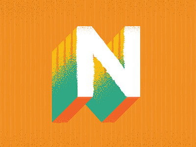 The Letter N colorful hand drawn hand made letter n stipple texture typography vector