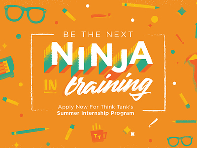 #NinjaInTraining colorful hand drawn hand made icons illustration internship pattern stipple texture typography vector vintage