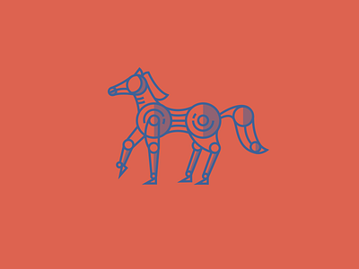 Horsey form horse icon illustration line tour war wireframe
