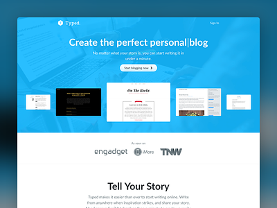 Typed marketing page