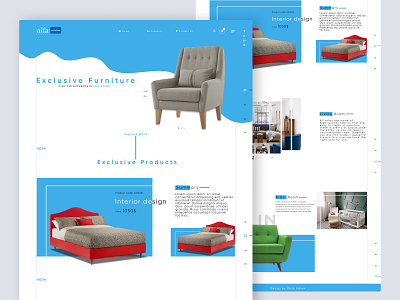 Project Alfa Furniture Landing Page Design app branding design icon illustration logo typography ui ux vector