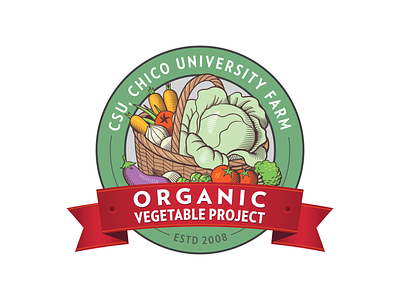CSU, Chico Organic Vegetable Project agriculture brand branding design emblem icon illustration logo typography vector