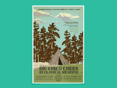 Big Chico Creek Ecological Reserve Poster design illustration poster poster art typography