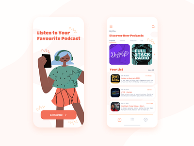 Podcast App Exploration app app concept app design illustration mobile mobile ui podcast podcasts ui