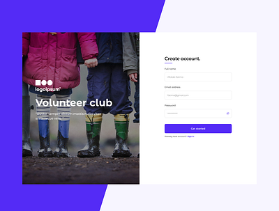 Volunteer - Sign up page create daily ui design figma sign up simple ui uiux design ux web web design