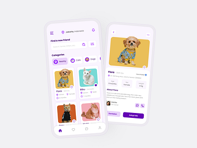 Petfinder App by Annisa Syawaliah for Waffle Space on Dribbble