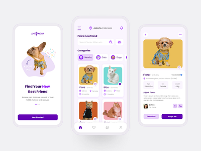 Petfinder App design lifestyle mobile app petfinder ui user experience user interface