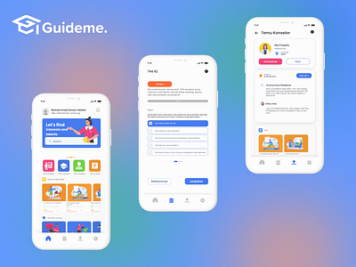 Guideme. - Education Mobile App branding education graphic design mobileapp ui ui design